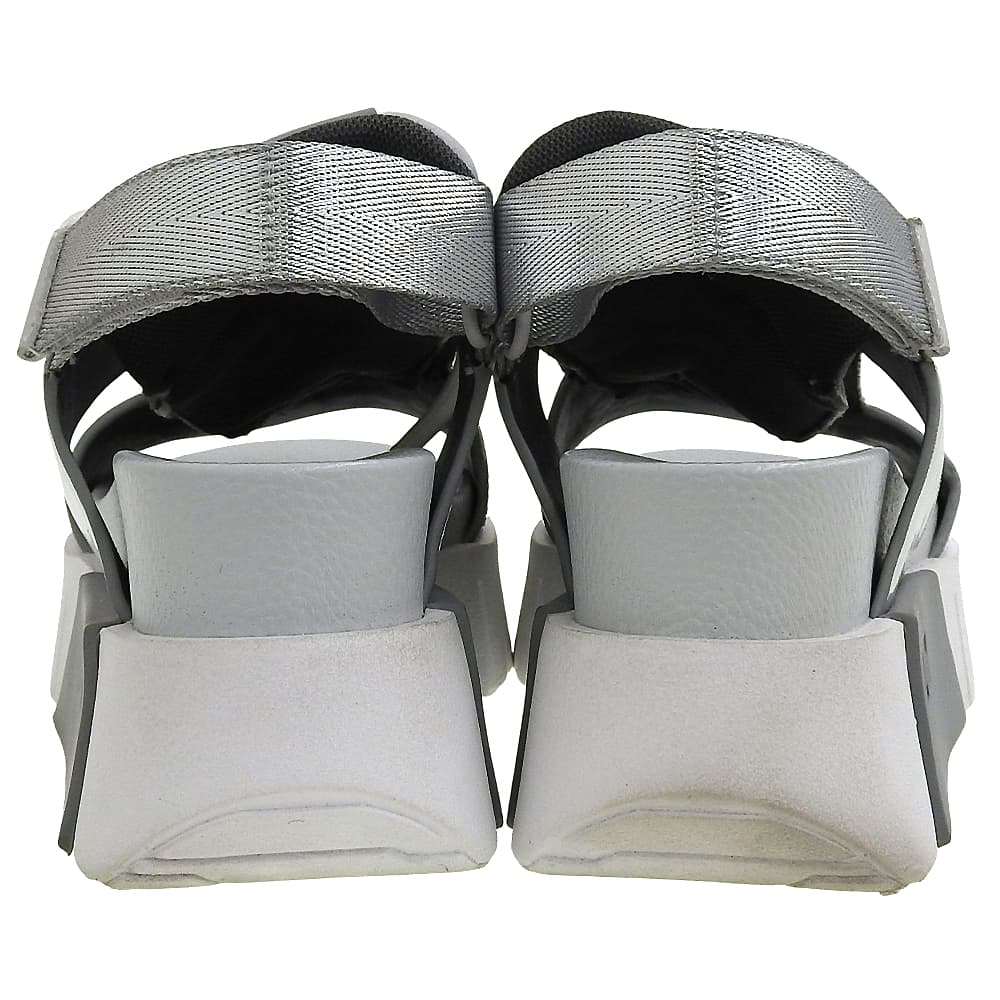 UNITED NUDE ユナイテッドヌード 美品 Delta Sporty レザー レースアップ 厚底サンダル レディース グレー×シルバー 36 25SS シューズ 36