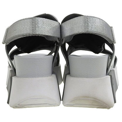 UNITED NUDE ユナイテッドヌード 美品 Delta Sporty レザー レースアップ 厚底サンダル レディース グレー×シルバー 36 25SS シューズ 36