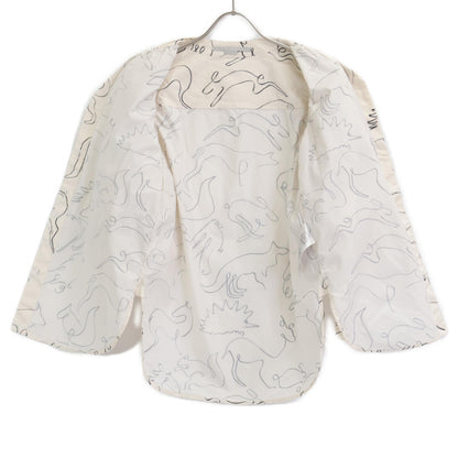 STELLA McCARTNEY ステラマッカートニー 美品 620026 3BS100 コットン アニマル柄 ボウタイパフスリーブ ブラウス 36