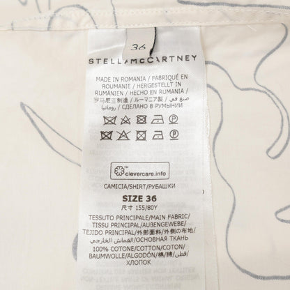 STELLA McCARTNEY ステラマッカートニー 美品 620026 3BS100 コットン アニマル柄 ボウタイパフスリーブ ブラウス 36
