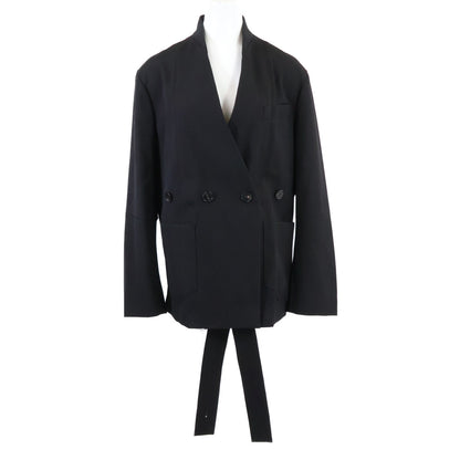 SETCHU セッチュウ 新品同様 U241J014W028 ヴァージンウール サイドベンツ ダブルブレスト ベルテッドオーバーサイズ ジャケット O