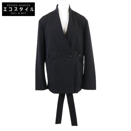 SETCHU セッチュウ 新品同様 U241J014W028 ヴァージンウール サイドベンツ ダブルブレスト ベルテッドオーバーサイズ ジャケット O