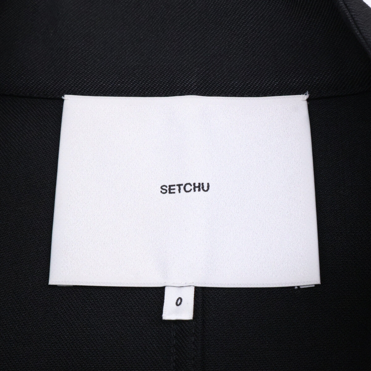 SETCHU セッチュウ 新品同様 U241J014W028 ヴァージンウール サイドベンツ ダブルブレスト ベルテッドオーバーサイズ ジャケット O