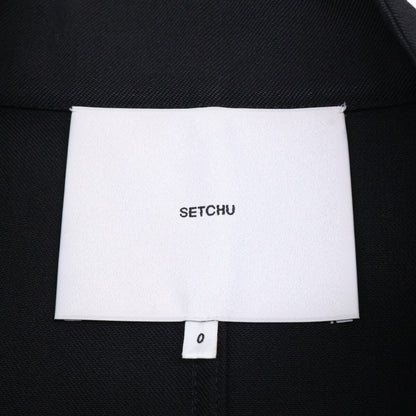 SETCHU セッチュウ 新品同様 U241J014W028 ヴァージンウール サイドベンツ ダブルブレスト ベルテッドオーバーサイズ ジャケット O
