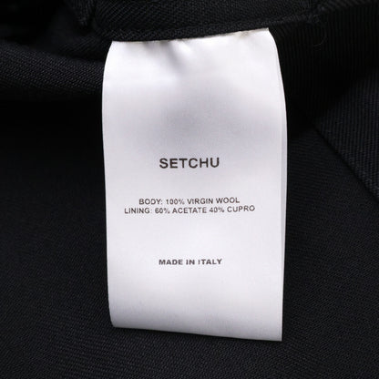 SETCHU セッチュウ 新品同様 U241J014W028 ヴァージンウール サイドベンツ ダブルブレスト ベルテッドオーバーサイズ ジャケット O