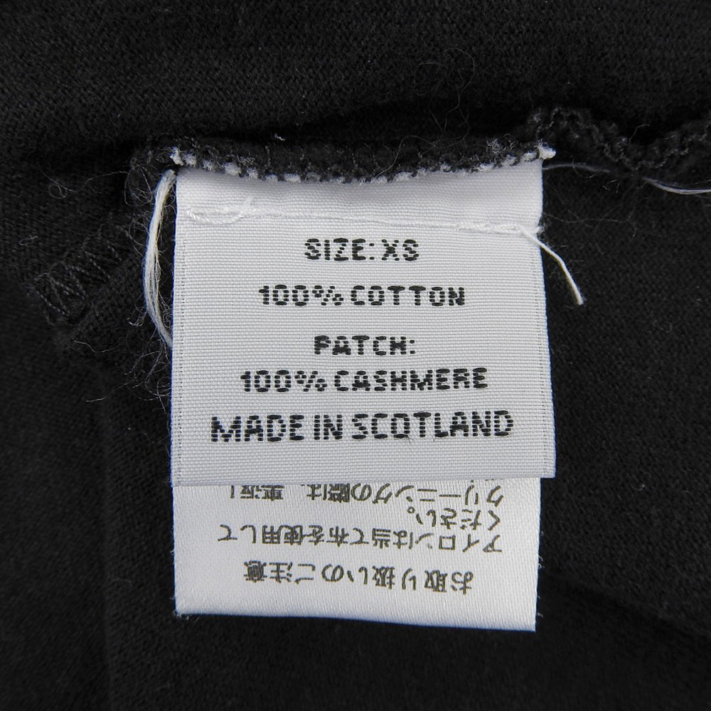 BALLY バリー 美品 コットン×カシミヤ Bロゴ クルーネック ショートスリーブカットソー トップス レディース ブラック XS トップス XS