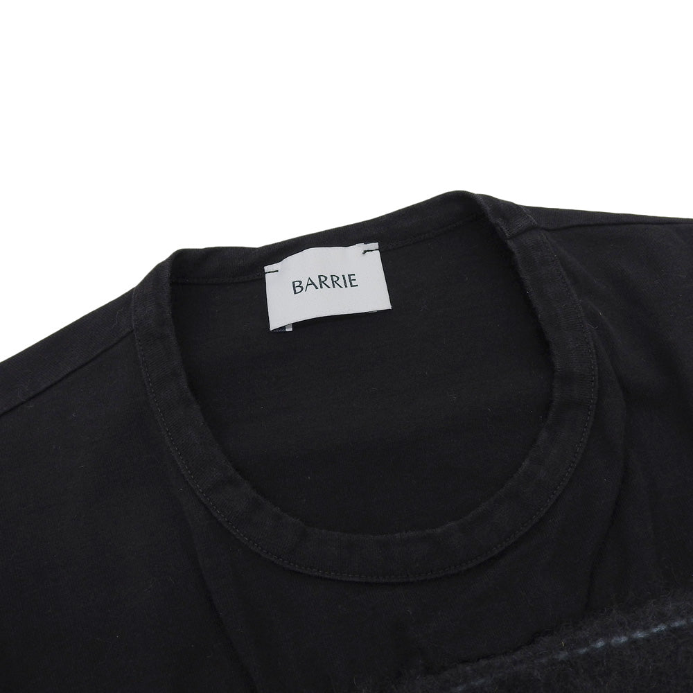 BALLY バリー 美品 コットン×カシミヤ Bロゴ クルーネック ショートスリーブカットソー トップス レディース ブラック XS トップス XS