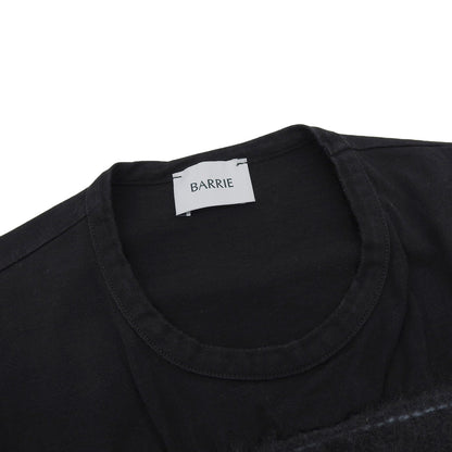 BALLY バリー 美品 コットン×カシミヤ Bロゴ クルーネック ショートスリーブカットソー トップス レディース ブラック XS トップス XS