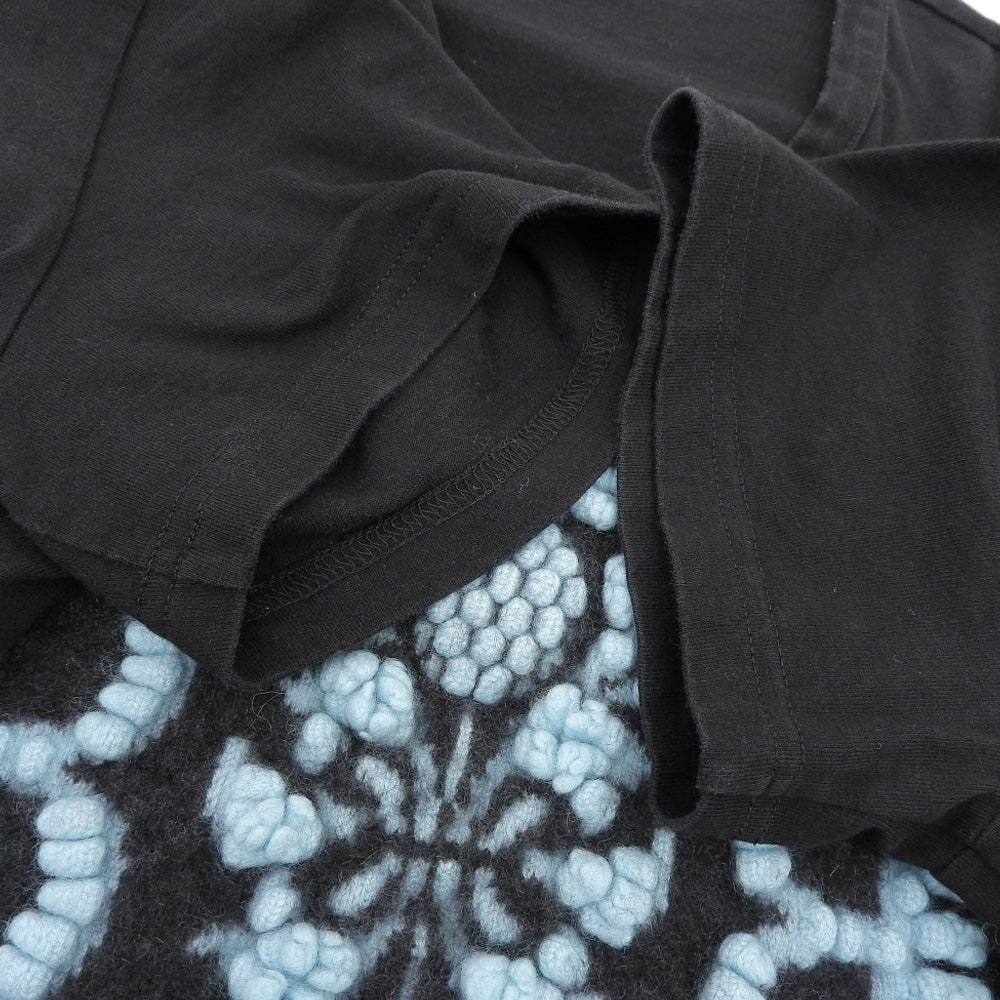 BALLY バリー 美品 コットン×カシミヤ Bロゴ クルーネック ショートスリーブカットソー トップス レディース ブラック XS トップス XS