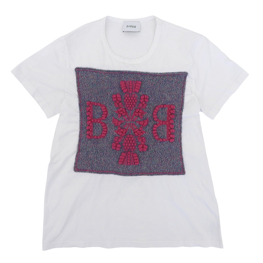 BALLY バリー 美品 コットン×カシミヤ Bロゴ クルーネック ショートスリーブ カットソー Tシャツ レディース ホワイト XS トップス XS