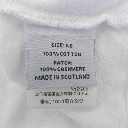 BALLY バリー 美品 コットン×カシミヤ Bロゴ クルーネック ショートスリーブ カットソー Tシャツ レディース ホワイト XS トップス XS