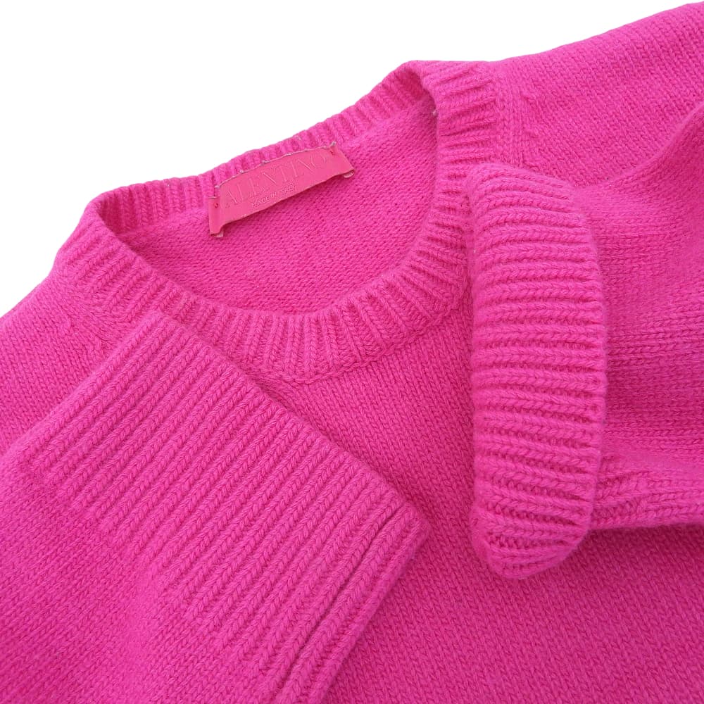 VALENTINO ヴァレンティノ ヴァージンウール サイドリボン ニットプルオーバー トップス レディース ピンク XXS 1B0KC40R7KH 22AW トップス XXS