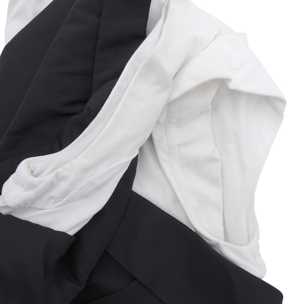 Alexander McQueen アレキサンダーマックイーン 美品 アシンメトリー レイヤード カットソー ブラウス ブラック×ホワイト 40 707098 トップス 40