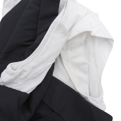 Alexander McQueen アレキサンダーマックイーン 美品 アシンメトリー レイヤード カットソー ブラウス ブラック×ホワイト 40 707098 トップス 40