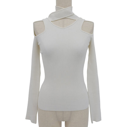 COPERNI コペルニ 美品 ビスコース カットアウトデザイン リブニットソー アイボリー S COPML02BIS600C トップス レディース ホワイト トップス S