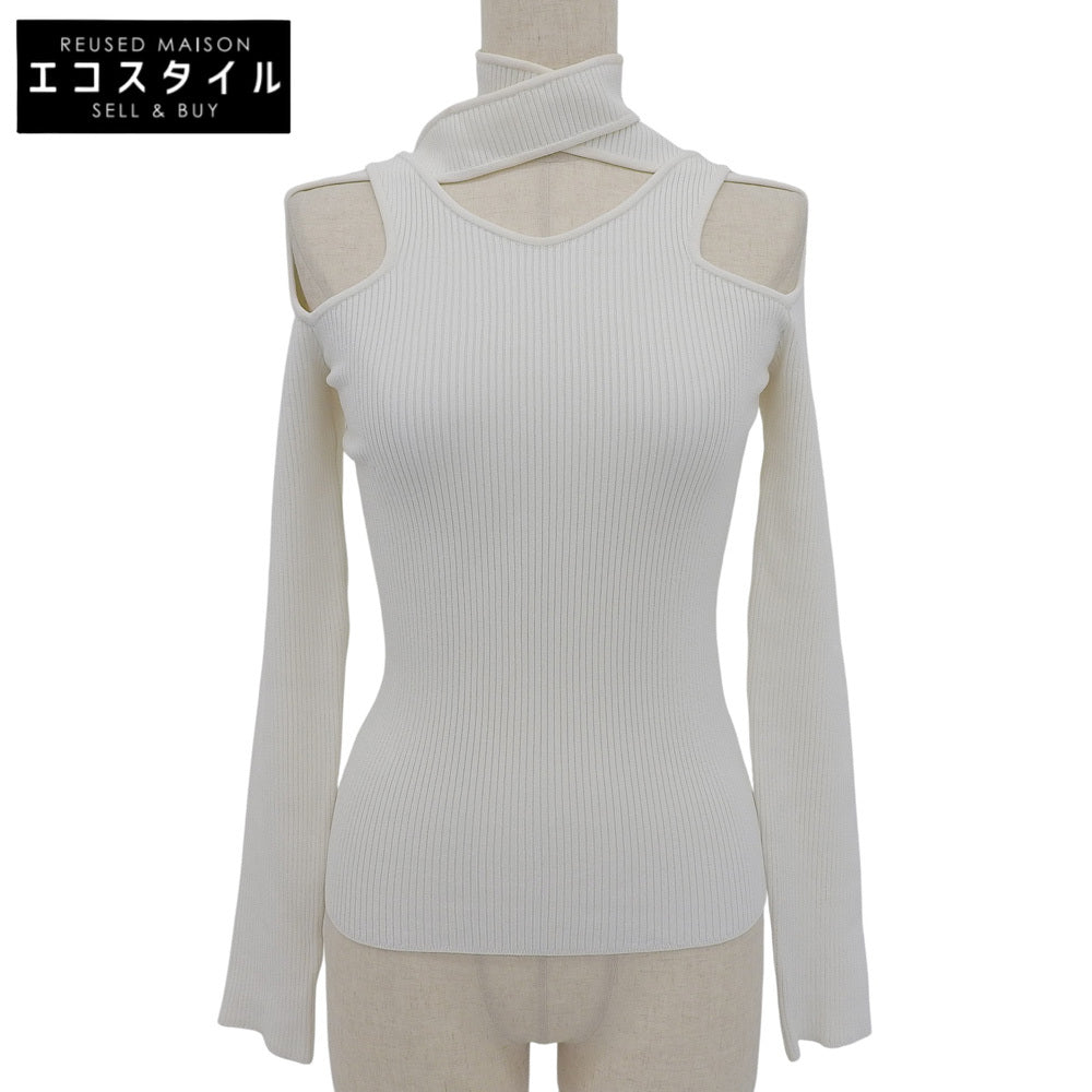 COPERNI コペルニ 美品 ビスコース カットアウトデザイン リブニットソー アイボリー S COPML02BIS600C トップス レディース ホワイト トップス S