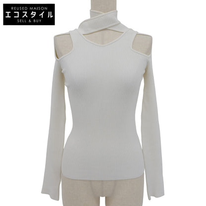 COPERNI コペルニ 美品 ビスコース カットアウトデザイン リブニットソー アイボリー S COPML02BIS600C トップス レディース ホワイト トップス S