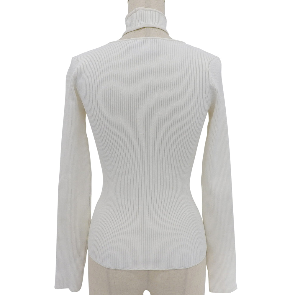 COPERNI コペルニ 美品 ビスコース カットアウトデザイン リブニットソー アイボリー S COPML02BIS600C トップス レディース ホワイト トップス S