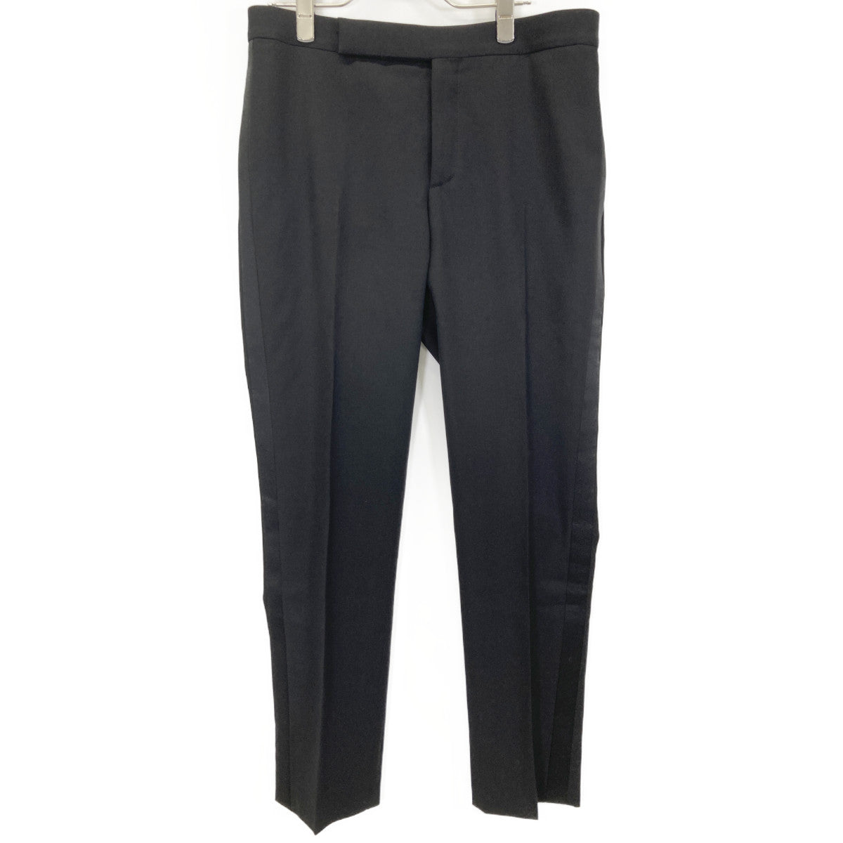 SAINT LAURENT PARIS サンローランパリ 607849 22年製 ﾌﾞﾗｯｸ ｽﾓｰｷﾝｸﾞ ｻｲﾄﾞﾗｲﾝｽﾗｯｸｽﾊﾟﾝﾂ ボトムス 46