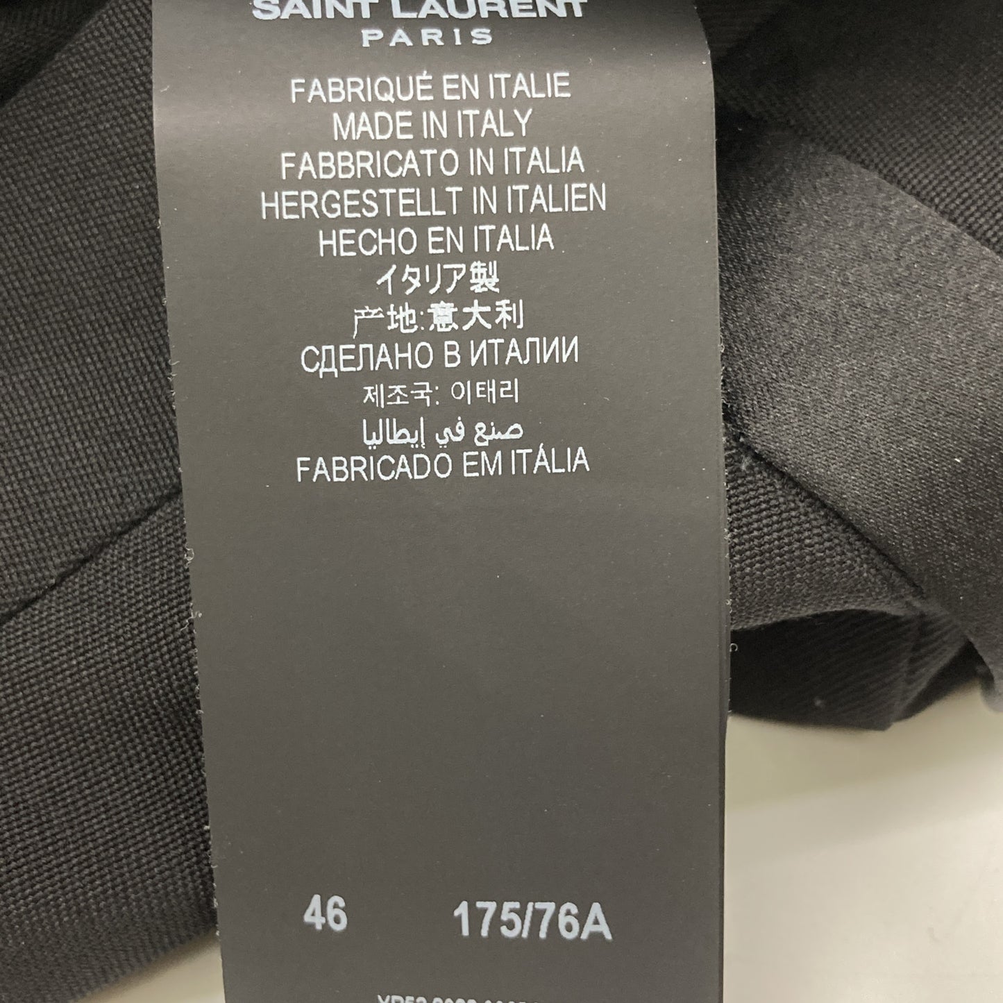 SAINT LAURENT PARIS サンローランパリ 607849 22年製 ﾌﾞﾗｯｸ ｽﾓｰｷﾝｸﾞ ｻｲﾄﾞﾗｲﾝｽﾗｯｸｽﾊﾟﾝﾂ ボトムス 46