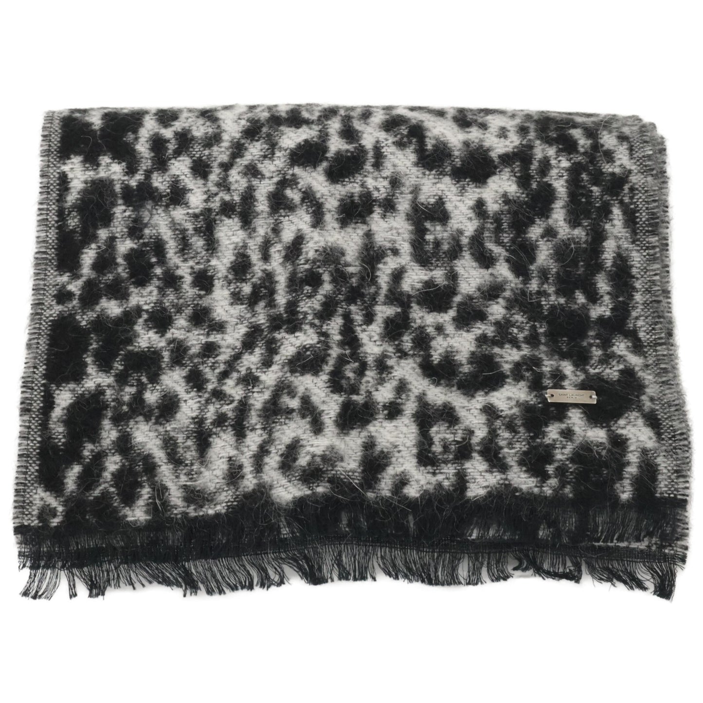 SAINT LAURENT PARIS サンローランパリ レオパード柄 ナロー マフラー