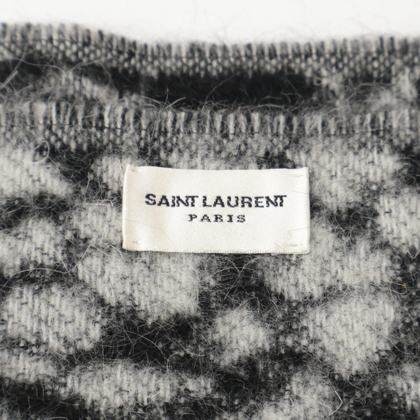 SAINT LAURENT PARIS サンローランパリ レオパード柄 ナロー マフラー