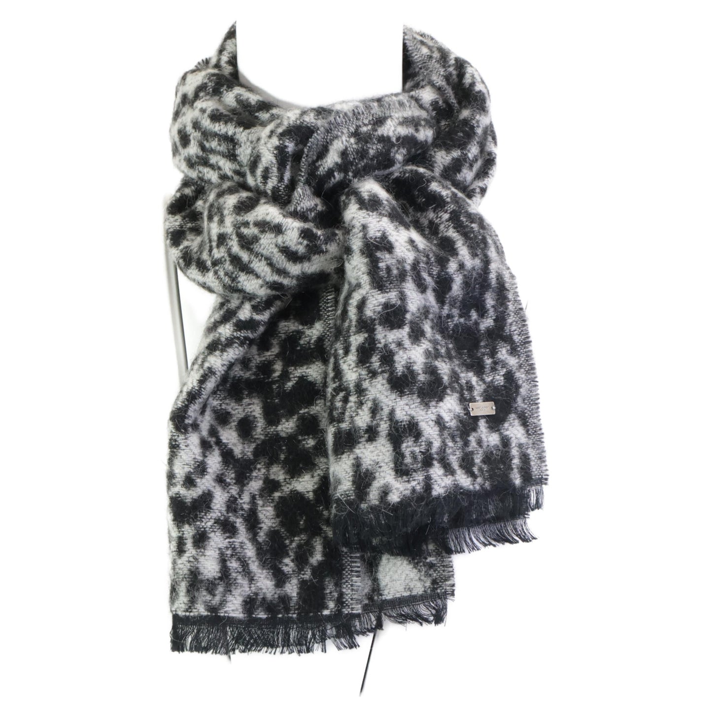 SAINT LAURENT PARIS サンローランパリ レオパード柄 ナロー マフラー