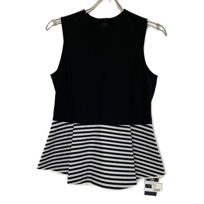 BORDERS at BALCONY ボーダーズアットバルコニー BD2211-2D-15 ﾌﾞﾗｯｸ ﾎﾞｰﾀﾞｰﾍﾟﾌﾟﾗﾑｶｯﾄｿｰ トップス 36