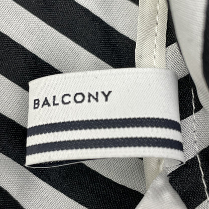 BORDERS at BALCONY ボーダーズアットバルコニー BD2211-2D-15 ﾌﾞﾗｯｸ ﾎﾞｰﾀﾞｰﾍﾟﾌﾟﾗﾑｶｯﾄｿｰ トップス 36