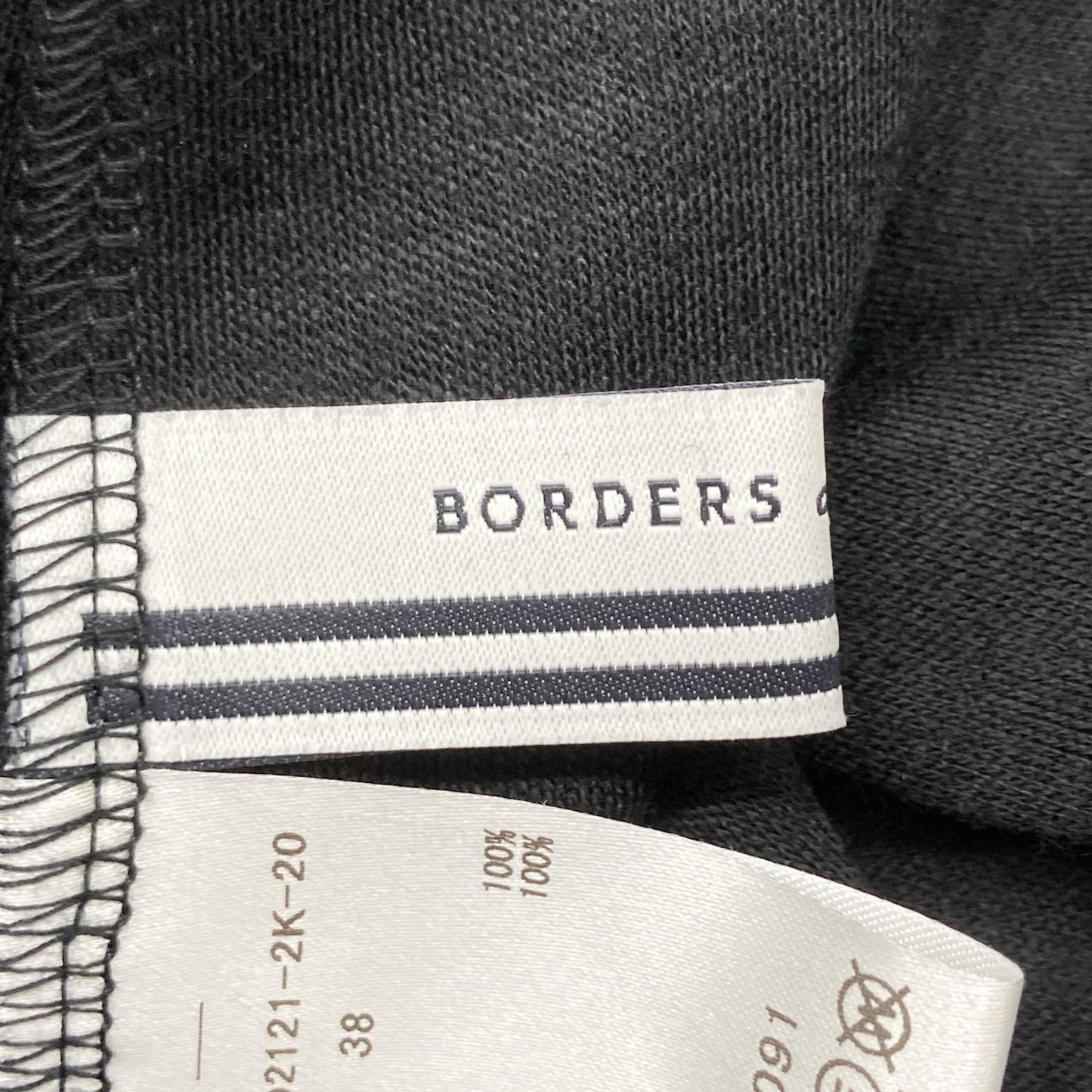 BORDERS at BALCONY ボーダーズアットバルコニー BD2121-2K-20 ﾌﾞﾗｯｸ ﾊﾟｯﾁ付きﾌﾚｱｽﾘｰﾌﾞﾏｷｼﾜﾝﾋﾟｰｽ ワンピース 38