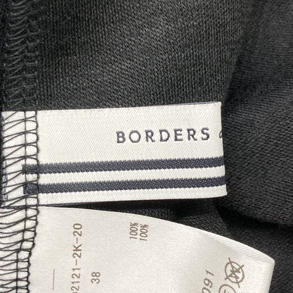 BORDERS at BALCONY ボーダーズアットバルコニー BD2121-2K-20 ﾌﾞﾗｯｸ ﾊﾟｯﾁ付きﾌﾚｱｽﾘｰﾌﾞﾏｷｼﾜﾝﾋﾟｰｽ ワンピース 38