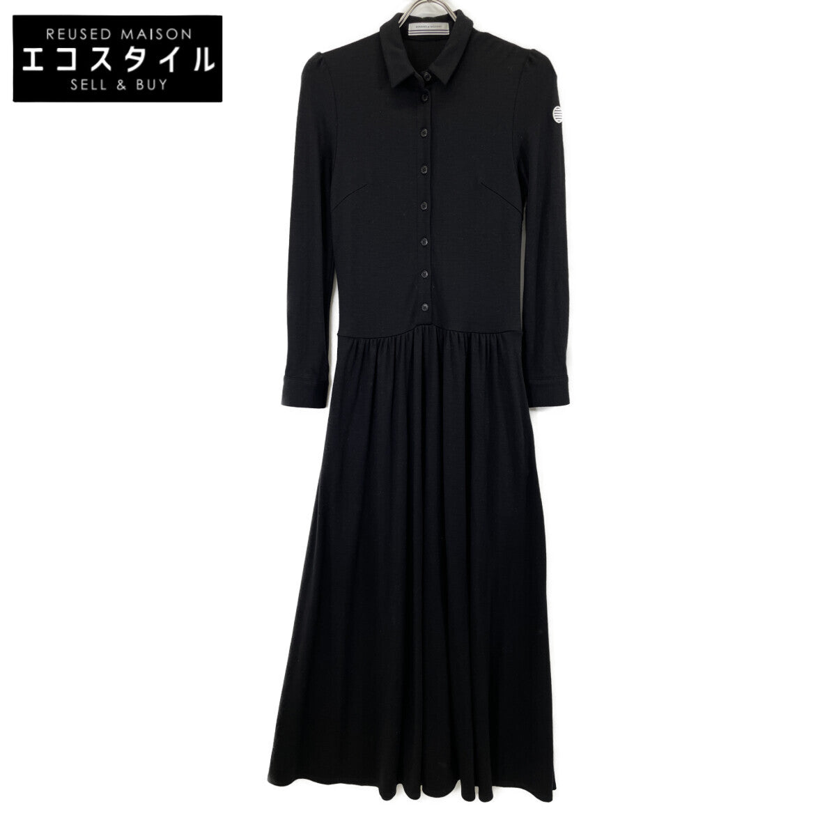 BORDERS at BALCONY ボーダーズアットバルコニー BD2021-2K-12 ﾌﾞﾗｯｸ ｳｨｰｸｴﾝﾄﾞｼｬﾂﾄﾞﾚｽ ﾏｷｼﾜﾝﾋﾟｰｽ ワンピース 36