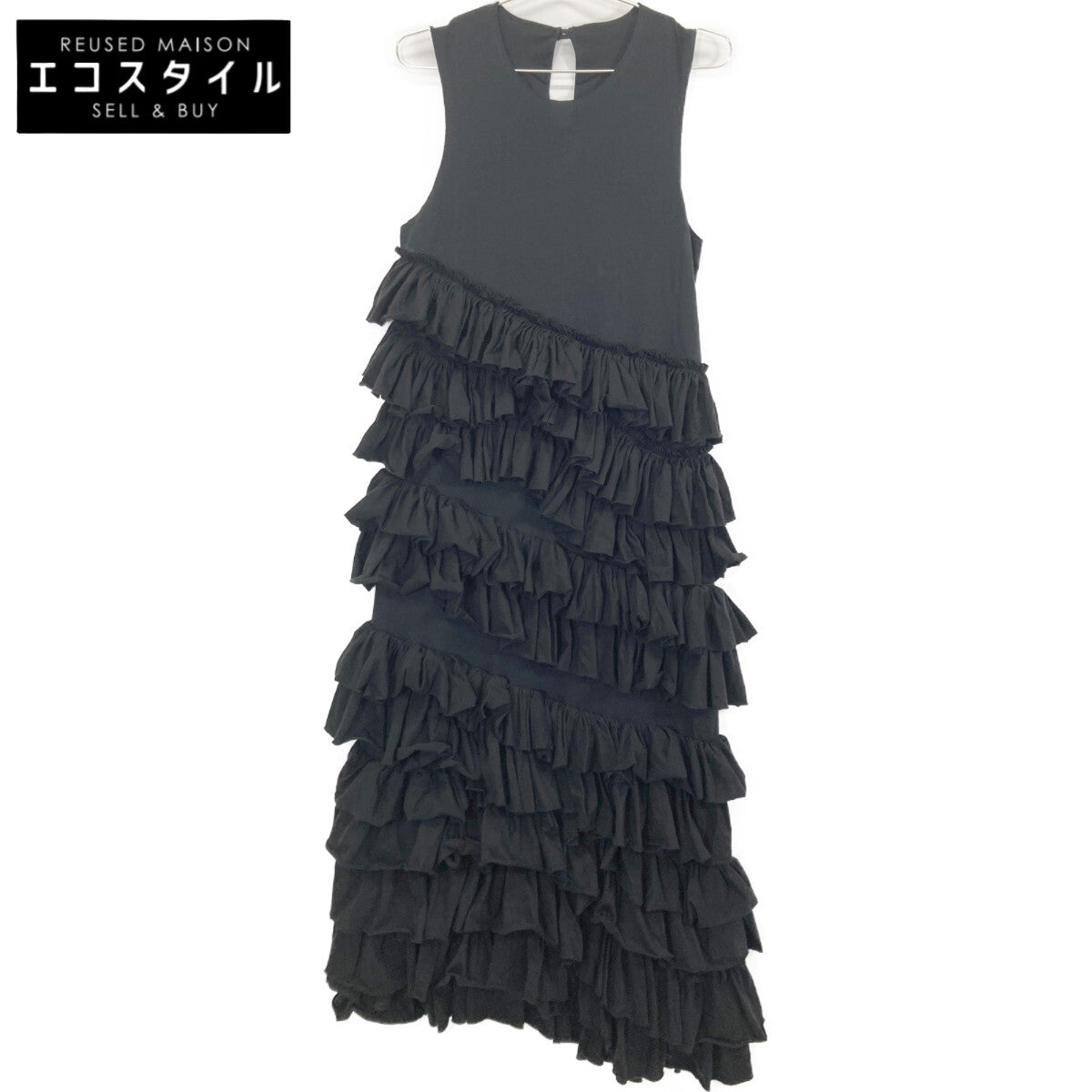 cygne シーニュ CYJ-O002 ﾌﾞﾗｯｸ ﾃｨｱｰﾄﾞﾌﾘﾙﾉｰｽﾘｰﾌﾞﾜﾝﾋﾟｰｽ ワンピース FREE