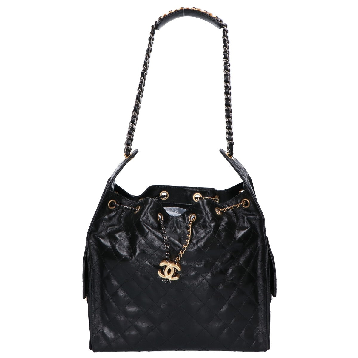 CHANEL シャネル 新品同様 25AW AS5311 シャイニークランブル シャネル25 ミディアム ハンドバッグ