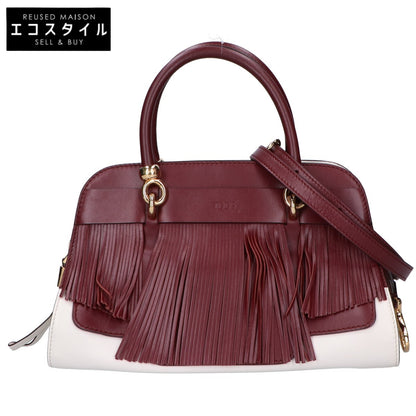 TOD'S トッズ SELLA セラ バイカラー フリンジ 2WAYショルダー ハンドバッグ