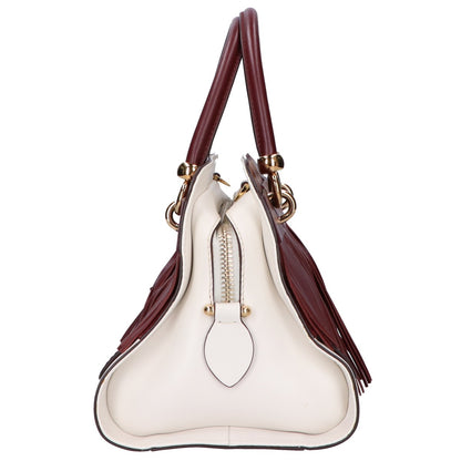 TOD'S トッズ SELLA セラ バイカラー フリンジ 2WAYショルダー ハンドバッグ