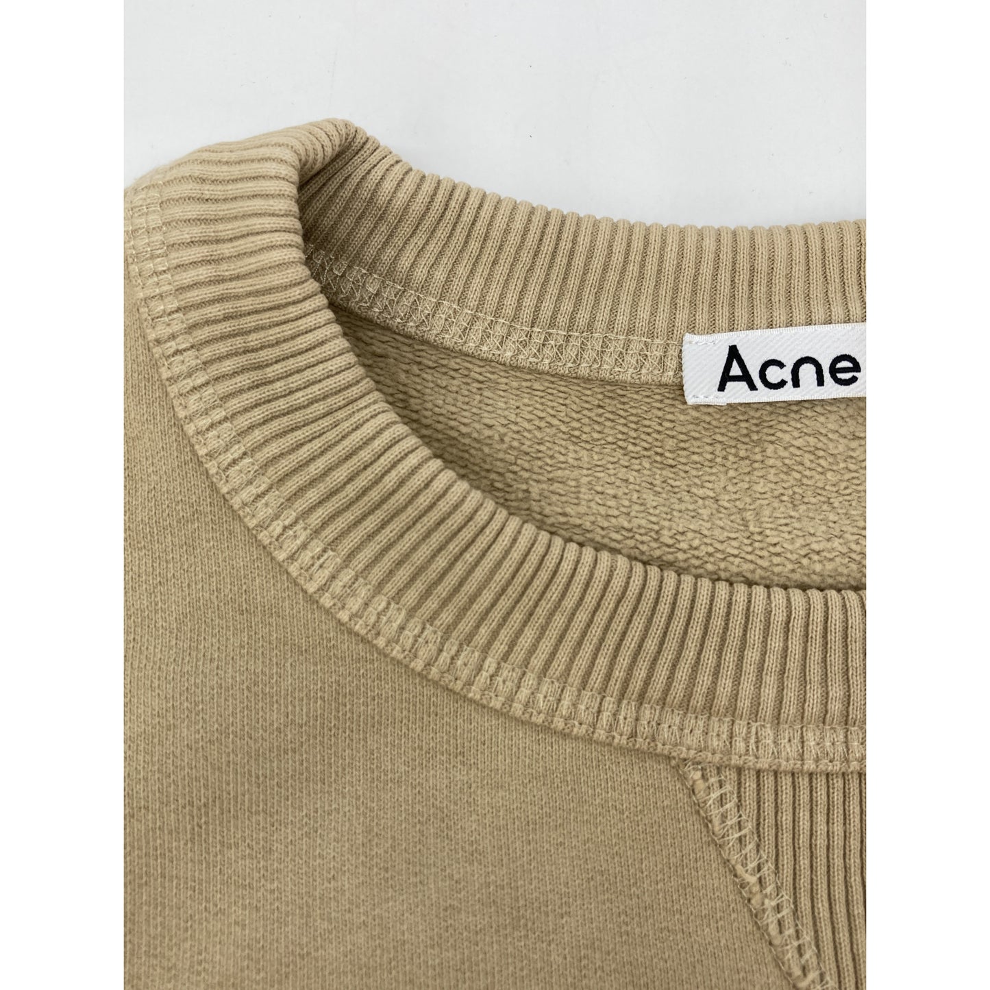 ACNE STUDIOS アクネ ストゥディオズ FN-MN-SWEA000260 ﾍﾞｰｼﾞｭ ちびﾛｺﾞｵｰﾊﾞｰｻｲｽﾞｽｳｪｯﾄ トップス XL
