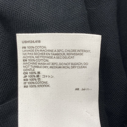 AMI PARIS アミパリス USH124.418 ﾌﾞﾗｯｸ ﾊｰﾄﾛｺﾞ刺繍長袖ｼｬﾂ トップス 44