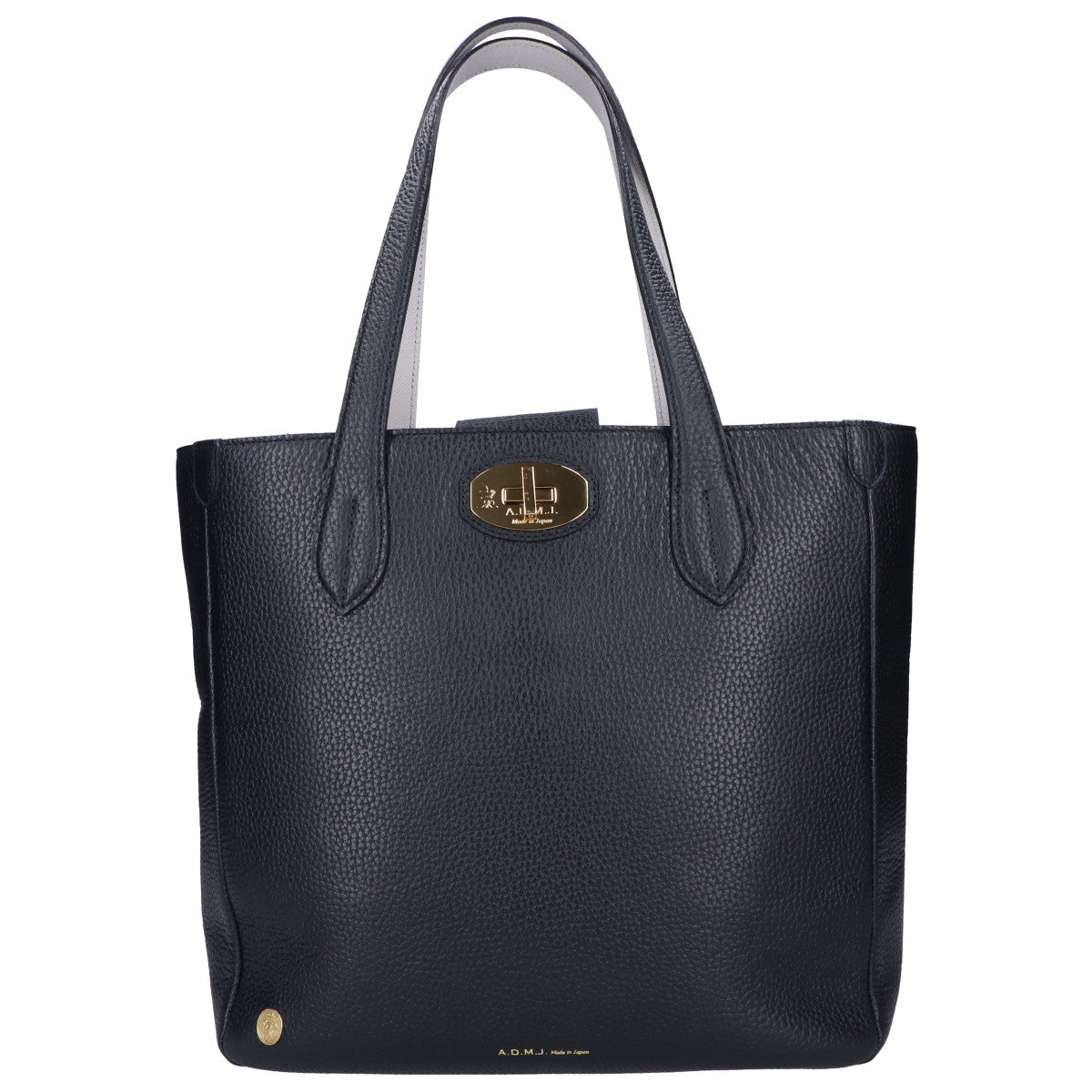 A.D.M.J. Accessoires De Mademoiselle ADMJ シュリンクレザー ターンロック トートバッグ