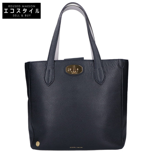 A.D.M.J. Accessoires De Mademoiselle ADMJ シュリンクレザー ターンロック トートバッグ