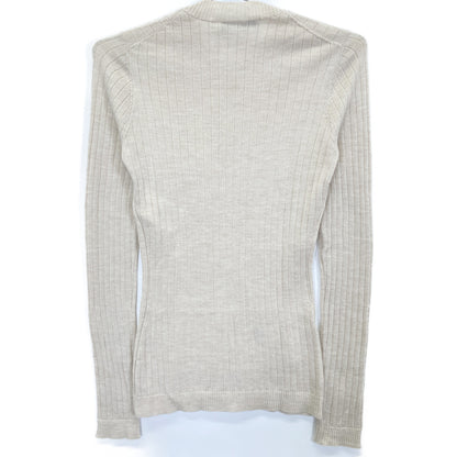 Christian Dior クリスチャンディオール 844S81AM115 ﾍﾞｰｼﾞｭ ｶｼﾐﾔｼﾙｸ BEE刺繍 ｸﾙｰﾈｯｸﾆｯﾄ トップス 34