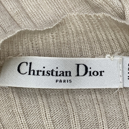 Christian Dior クリスチャンディオール 844S81AM115 ﾍﾞｰｼﾞｭ ｶｼﾐﾔｼﾙｸ BEE刺繍 ｸﾙｰﾈｯｸﾆｯﾄ トップス 34