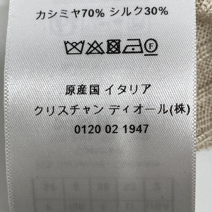 Christian Dior クリスチャンディオール 844S81AM115 ﾍﾞｰｼﾞｭ ｶｼﾐﾔｼﾙｸ BEE刺繍 ｸﾙｰﾈｯｸﾆｯﾄ トップス 34