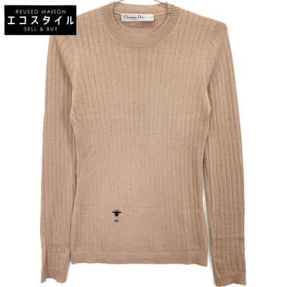 Christian Dior クリスチャンディオール 844S81AM115 ﾌﾞﾗｳﾝ ｶｼﾐﾔｼﾙｸ BEE刺繍 ｸﾙｰﾈｯｸﾆｯﾄ トップス 34