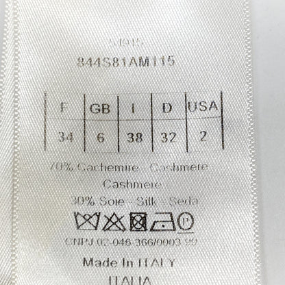 Christian Dior クリスチャンディオール 844S81AM115 ﾌﾞﾗｳﾝ ｶｼﾐﾔｼﾙｸ BEE刺繍 ｸﾙｰﾈｯｸﾆｯﾄ トップス 34