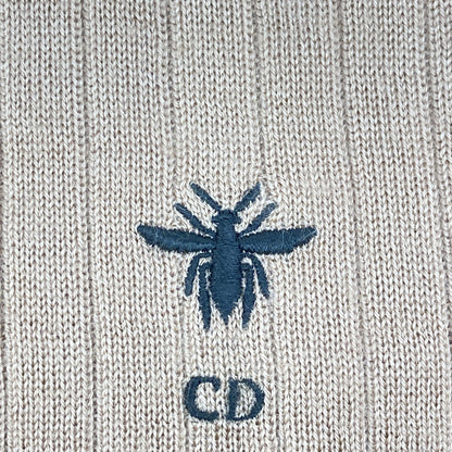 Christian Dior クリスチャンディオール 844S81AM115 ﾌﾞﾗｳﾝ ｶｼﾐﾔｼﾙｸ BEE刺繍 ｸﾙｰﾈｯｸﾆｯﾄ トップス 34