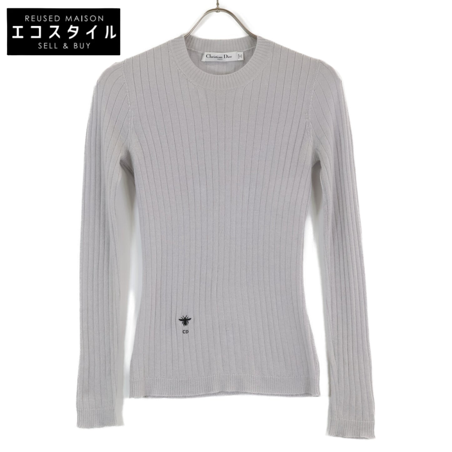 Christian Dior クリスチャンディオール 【美品/国内正規】844S81AM115 BEE刺繍 カシミヤｘシルク ニットセーター/ トップス I:38