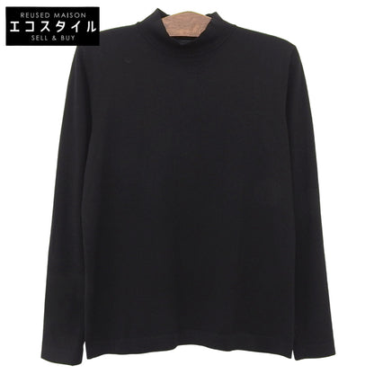 ZANONE ザノーネ 美品 ウール×ナイロン モックネック ハイゲージニットソー トップス メンズ 黒 ブラック 48 811965 Z0290 トップス 48