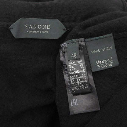 ZANONE ザノーネ 美品 ウール×ナイロン モックネック ハイゲージニットソー トップス メンズ 黒 ブラック 48 811965 Z0290 トップス 48