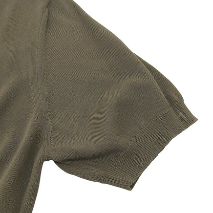 ZANONE ザノーネ 未使用 コットン クルーネック ショートスリーブ リブニットソー トップス メンズ カーキ 48 812109 ZY318 トップス 48